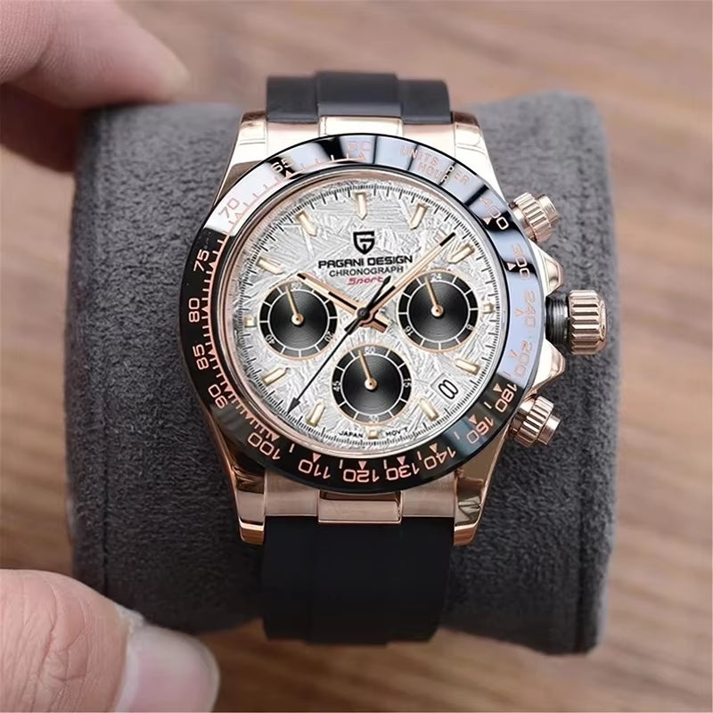 40Mm New V2  Men'S Quartz Watches Sapphire Retro Chronograph Stainless Steel Waterproof Watch Men Relogio Masculino