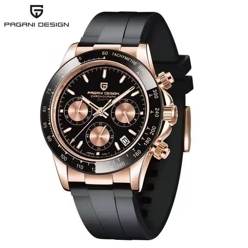 40Mm New V2  Men'S Quartz Watches Sapphire Retro Chronograph Stainless Steel Waterproof Watch Men Relogio Masculino