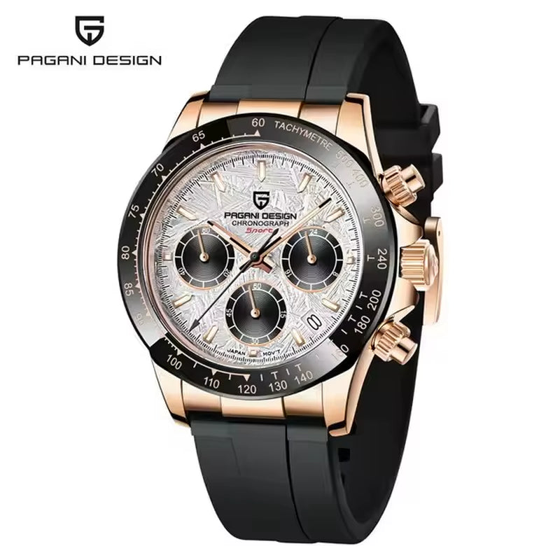 40Mm New V2  Men'S Quartz Watches Sapphire Retro Chronograph Stainless Steel Waterproof Watch Men Relogio Masculino